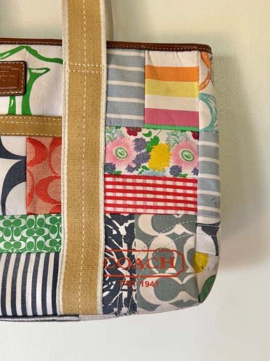 Coach Patchwork Canvas Tote Bag Multicolor - Picture 3 of 9